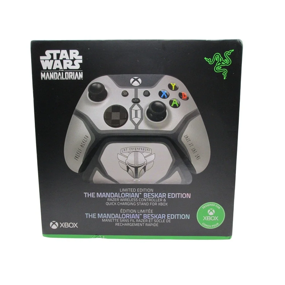 NIB Razer Xbox Limited Star Wars Mandalorian Beskar Controller + Charging Stand